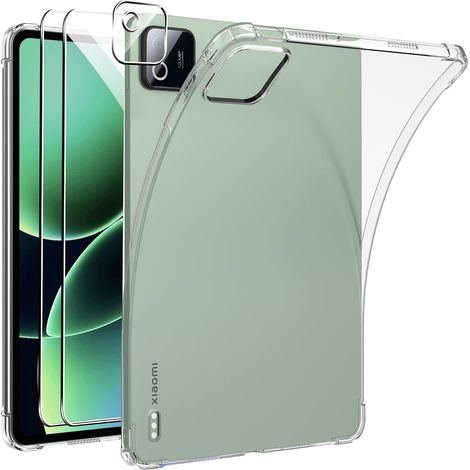 Coque pour Xiaomi Pad 8 /Xiaomi Pad 8 Pro avec Verre Trempé Protection écran avec 1 Pièces Caméra, Transparent Soft Etui Silicone TPU Cover Housse Absorption Anti-Scratch Housse étui (1/5)