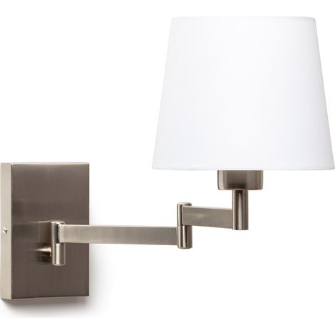 Lampe Murale Articulée Aluminium et Tissu Ugani Blanc (1/5)