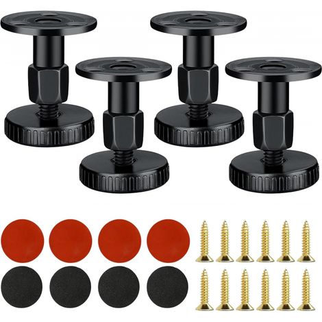 4 Pieds De Meuble Antidérapants Adaptés Aux Canapés Et Aux Lits Noir, Hauteur 24-64 Mm, avec Fixations Adhésives Et à Vis, en Acier Au Carbone (1/5)