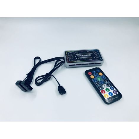 Intelligent music controller for motherboard with 10-port RGB light strip for case, synchronized lighting and synchronized color controller.