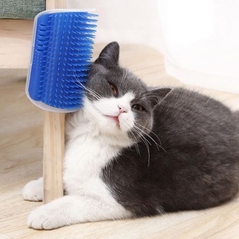 Grattoir d'angle pour chat Brosse de massage Peigne d'angle - Bleu, 128cm, 1pc (1/4)
