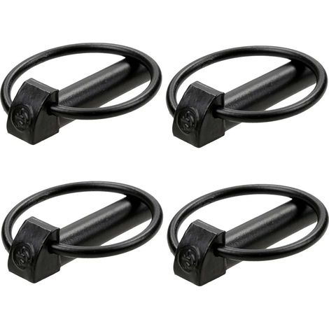 Cyclingcolors – Lot de 4 goupilles clips noires en acier – Diamètre 4,5mm – Longueur 36mm – Pour tondeuses, tracteurs et remorques