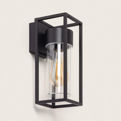 Ledkia – Applique murale extérieure aluminium noir – Douille E27 – Puissance max 15W – Design moderne pour espaces extérieurs (1/5)