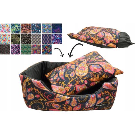 NELSON-X HUNDEBETT MIT ABNEHMBAREM DOPPELSEITIGEN KISSEN MIT REISSVERSCHLUSS 80X60 (1/5)