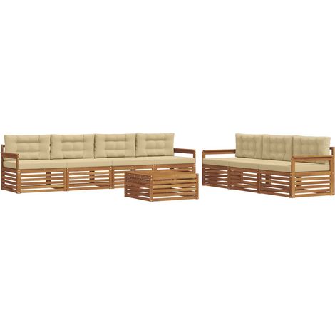 Outdoor Sofa Set with Cushion 8 pcs Natural and Beige vidaXL (1/5)