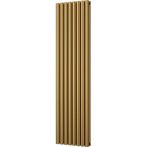 Omeara - Brushed Brass Vertical Radiator H1800mm x W464mm Double Panel (1/2)