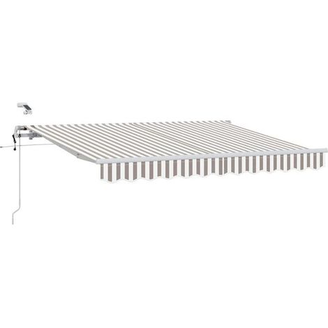 Store banne rétractable, gris clair et blanc, 300 x 250 cm (1/5)