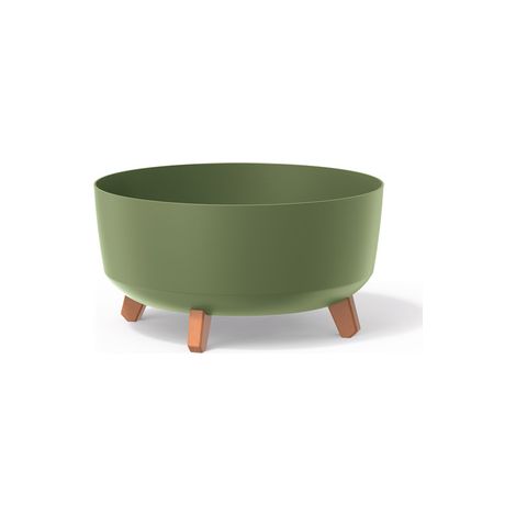 Macetero color verde tierra,sin depósito GRACIA de 38x38x19,5 cm, capacidad de 14,3L