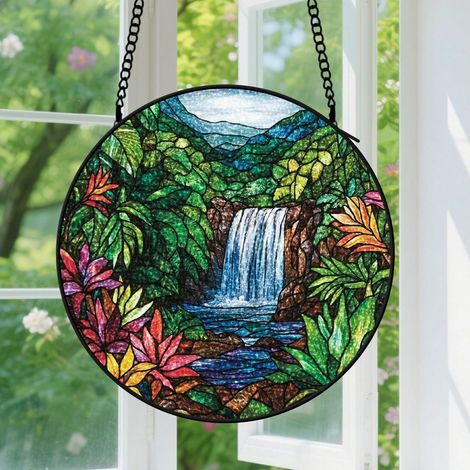 15cm Suspension en vitrail, attrape-soleil coloré unique pour porte, décoration maison, cadeau Fête des Mères, Anniversaire pour femme, maman, grand-mère (1/5)