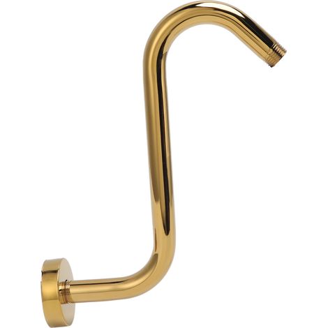 Bras de douche en acier inoxydable 304 en forme de S, pommeau de douche doré, rallonge et accessoires de salle de bain (1/5)