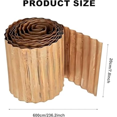 Bordure de pelouse en acier Corten - 20 x 600 cm - Bordure de parterre flexible ondulée - Bordure de parterre ondulée pour pelouse DIY, palissade de jardin, bois, parterre de fleurs et aménagement (1/4)