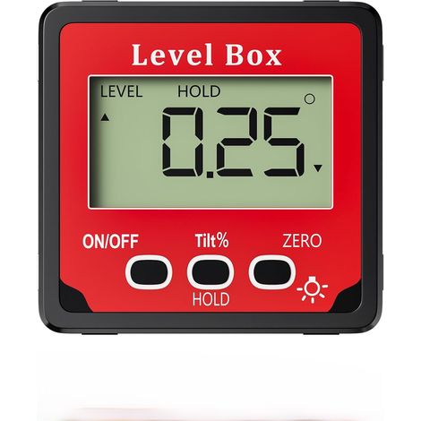 Digitaler Winkelmesser, LCD-Magnet-Neigungsmesser, 4 x 90° Digital-Neigungsmesser, digitale Wasserwaage mit Hintergrundbeleuchtung, Winkelmesswerkzeug, Wasserwaage für Zimmerei und Bau