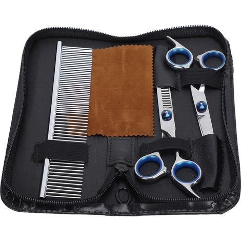 Ensemble De Ciseaux Pour Animaux De Compagnie, Ciseaux De Toilettage Professionnels Pour Animaux De Compagnie, Kit De Peigne De Coupe De Ciseaux De Toilettage En Acier Inoxydable Pour Chats Et Chiens (1/5)