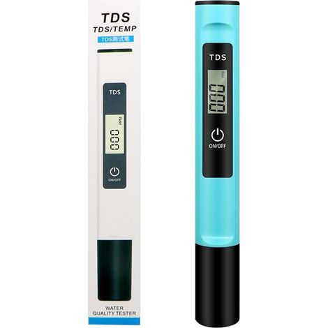 Testeur TDS portable, appareil de mesure de la qualité de l'eau de haute précision avec écran LCD, sonde de test TDS à un bouton, adapté à l'eau du robinet, aux piscines et aux aquariums (vert)