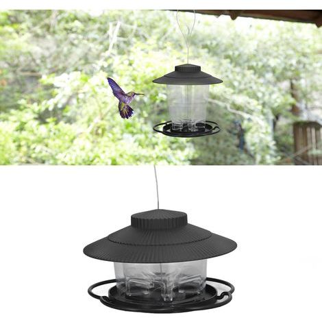 1L Bird Food Dispenser - Portable Pavilion Design in Transparent ABS, Easy to Fill and Durable (1/5)