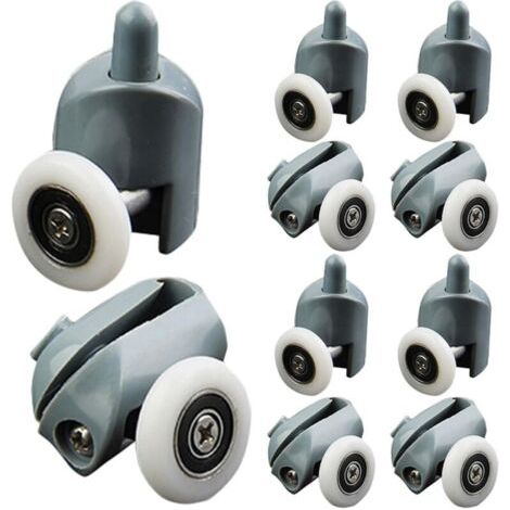 Lot de 20 Roulettes pour Porte de Coulissante en Verre Diamètre 25Mm 10 Roulettes Supérieures et 10 Inférieures Résistantes à L’Eau et à la Corrosion Compatibles Portes de