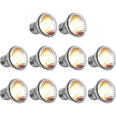 Lot de 10 ampoules UV 75W pour lampes à reptiles et tortues (1/4)