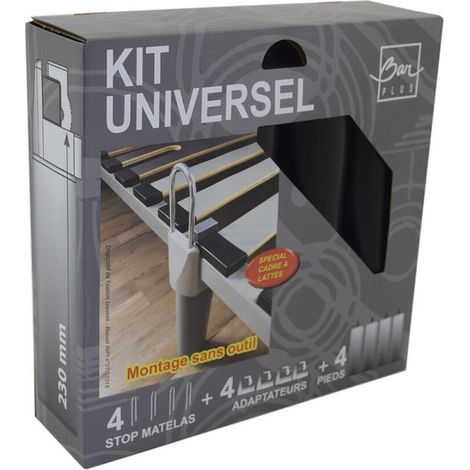 Set mit 4 universellen schwarzen Holzbettbeinen zur Befestigung am Bar Plus-Rahmen, 6 x H.20 AUTRES (1/3)