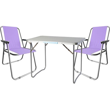 3-teiliges Campingmöbel Set 70x50xH59cm-MMC330870+2xMMCS1004-Lila (1/4)