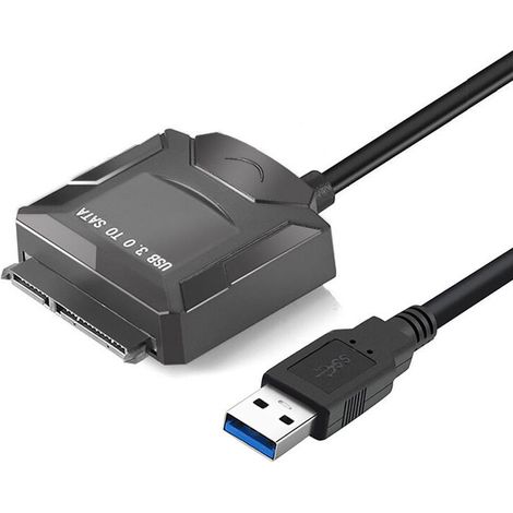 Usb Disque Dur Adapateur Usb 3.0 Vers Sata Cable 50Cm Pour 2.5 pouces 3.5 pouces Hdd Sdd Supporte Uasp Avec Adaptateur Alimentat