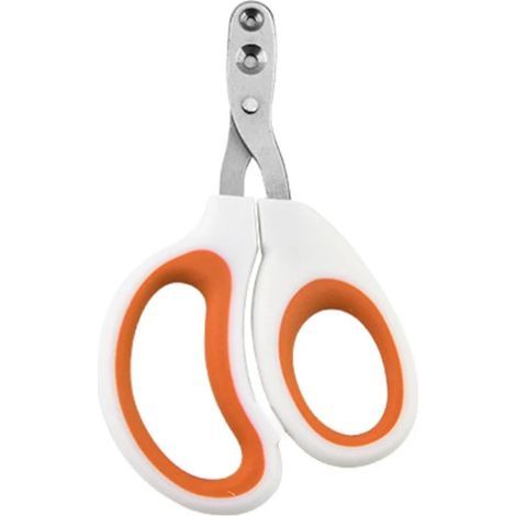 Ciseaux Coupé-Ongles für kleine Tiere (Chats, Lapins), Lames aus rostfreiem Stahl, ergonomische Poignées orange/weiß, Coupé sicher und präzise (1/4)