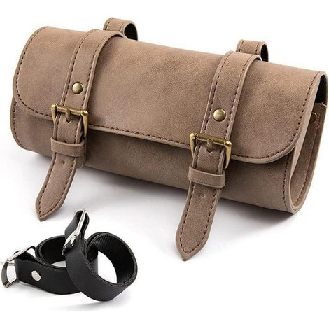 Motorrad Werkzeugtasche PU Leder Lenker Gabeltasche wasserdicht universell (1/5)
