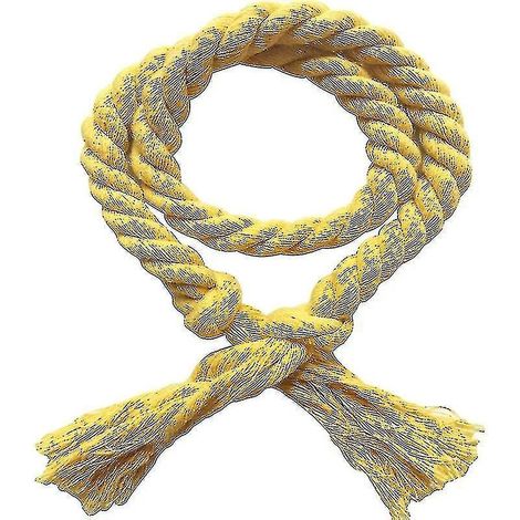 Lot de 2 embrasses de rideaux en corde de coton et lin tissée, couleur unie, pour décoration intérieure JikaixYellow (1/5)
