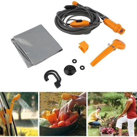 Douche de camping de jardin 12V + pompe submersible de voiture (1/4)