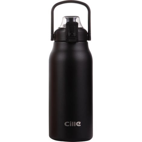 JOORRT1.3L Bouteille D'eau BPA Pas De Fuite Preuve De Fuite Sport Bouteille D'eau Adulte Bouteille D'eau Enfants Fitness Courir Droite Boisson-Noir (1/3)
