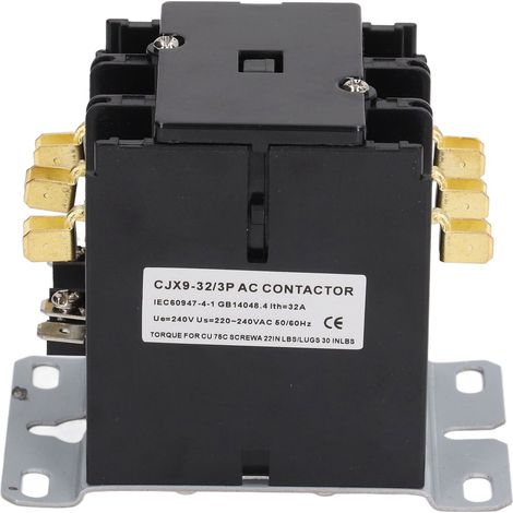 Contacteur électrique 32A 3 pôles, contacts en alliage argenté 30%, pour climatiseur, application puissance 240V, composant AC fiable. (1/5)