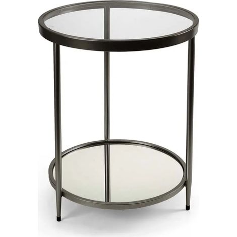 Table ronde en métal avec deux étagères Ø40 x 52
