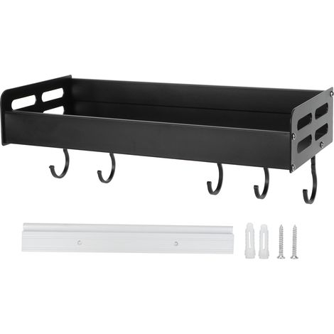 Küchenregal aus Aluminium mit 6 Haken für Gewürze und Küchenutensilien (1/5)