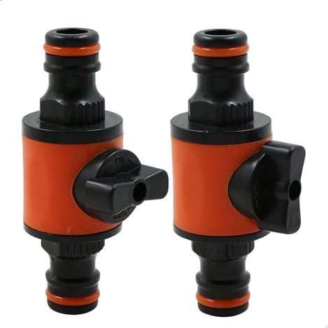 Kit de Connecteur de Robinet Raccord de Tuyau d'arrosage Raccord Tuyau avec vanne de régulation - Vanne d'arrêt de Tuyau d'arrosage Raccords Tuyau Rapides pour Tuyau 1/2 Pouce - 3 pièces (1/3)