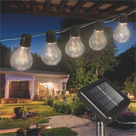 Suprema CATENA LUMINOSA SOLARE, 10 led, 3W, mt. 5x10 luci, luce calda (1/3)