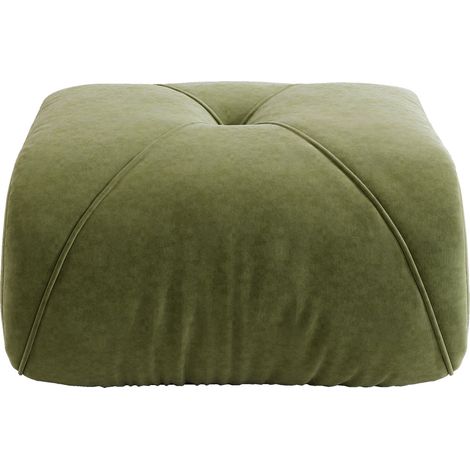 Pouf poggiapiedi in ciniglia verde 78 x 76 x 45 cm MODENUIT (1/4)