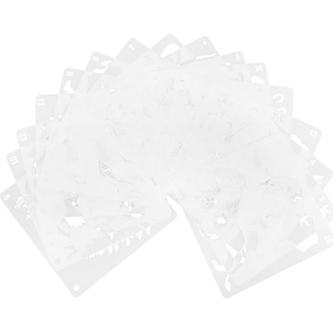 Reusable Painting Stencils Cartoon Design Plastic 16 Pieces