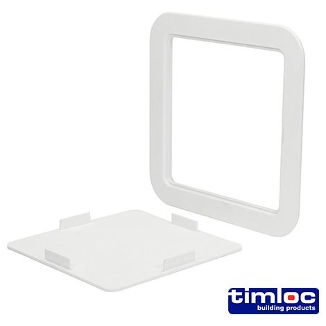Timloc Access Panel Plastic Clip Fit White - 205 x 205mm