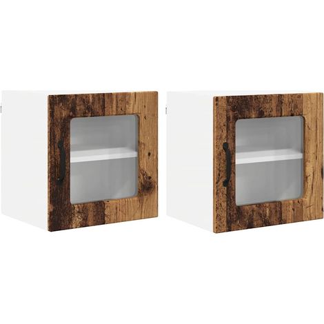 Meuble mural de cuisine，Armoire de cuisine 2 pcs Bois Ancien 40 x 31 x 40 cm CFW28932 (1/5)