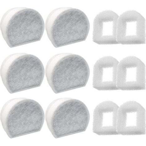 12er-Pack Schaumstoff-Vorfilter und Aktivkohlefilter, kompatibel mit den PetSafe Drinkwell Trinkbrunnen INOX 360 Avalon Pagoda Seascape und Sedona, Filter für Katzen- und Hundetrin (1/4)