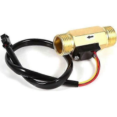 Détecteur de débit d'eau - 1 pièce neuve G1/2" à effet Hall en cuivre, débitmètre de liquide 1-30 L/min, haute qualité (1/5)