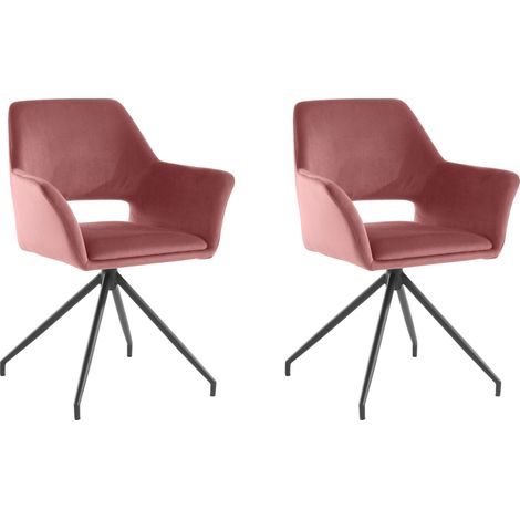 Vera-Fauteuil en velours Rosa Pack de 2