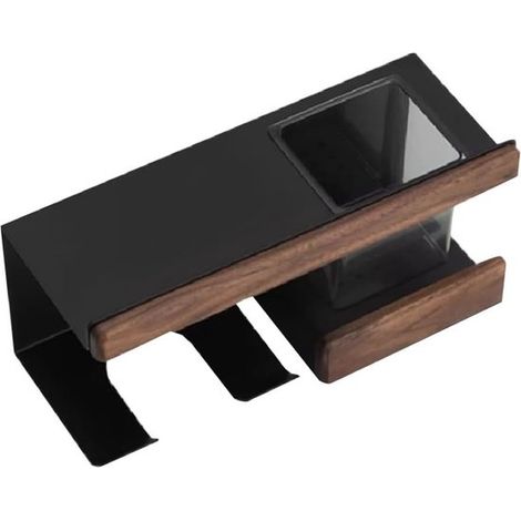 1 soporte de pared para secador de pelo,elegante estante para herramientas de peluquería,nogal negro,soporte para secador de pelo tipo pilón (1/5)