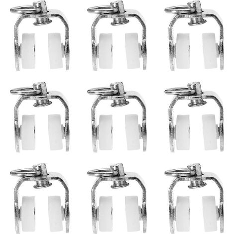 Lot de 20 poulies pour tringle à rideaux, roulettes métalliques pour rail de rideaux.-4x2.1cm-Silver