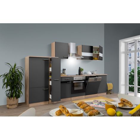 Cucina blocco cucina blocco cucina componibile rovere grigio merle 310 cm Respekta (1/5)