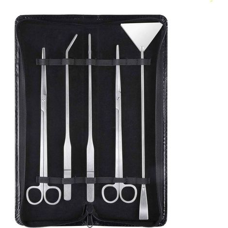 Aquarium Aquascaping Kit 5 en 1 INOX Aquarium Tank Plante Aquatique Outils Ensembles Pinces Ciseaux spatule (1/5)
