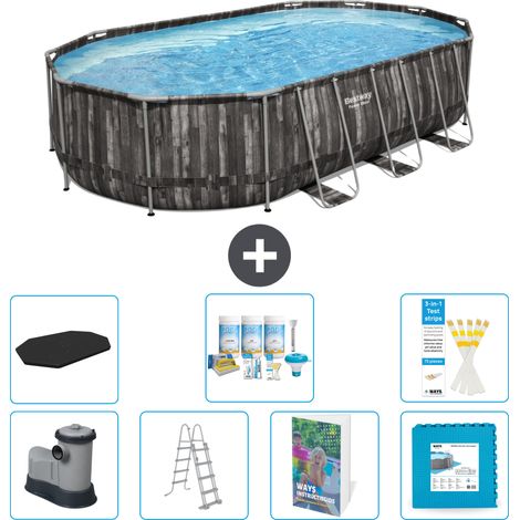 Bestway Power Steel Oval - 610x366x122 cm - 8-teilig S536