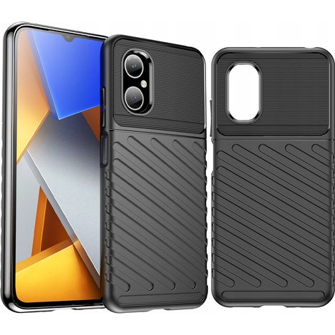 Cover protettiva in silicone Thunder Case per Xiaomi Poco M4 5G, colore nero. (1/5)