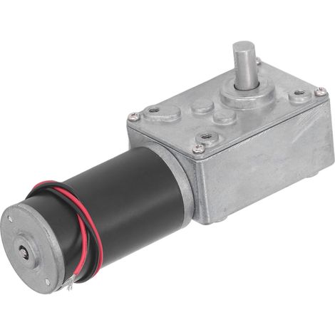 Moteur à courant continu à engrenages, rotation avant/arrière, autobloquant, bobine en laiton et alliage d'aluminium, arbre unique, réducteur de vitesse, 24 V CC, 350 tr/min (1/5)