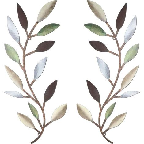 Due decorazioni murali in lamiera, decorazioni per esterni (colorate) (1/4)