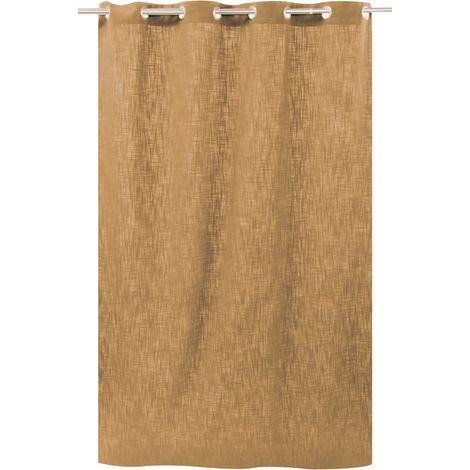 Lichtfiltervorhang „Joey“, B 140 x H 250 cm, ockerfarbene Baumwolle SANS MARQUE